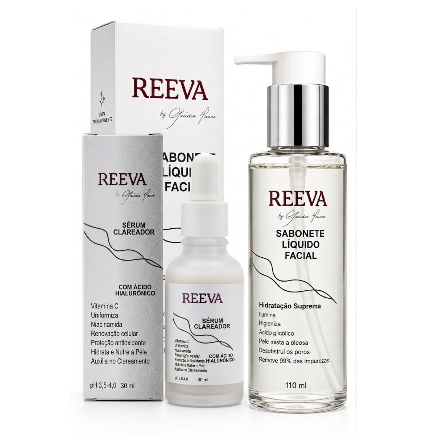 Reeva Kit Clareador Facial + Sabonete Líquido
